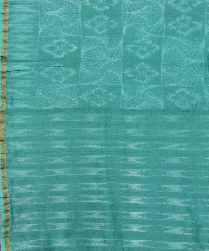 Aqua chanderi tie dye shibori saree