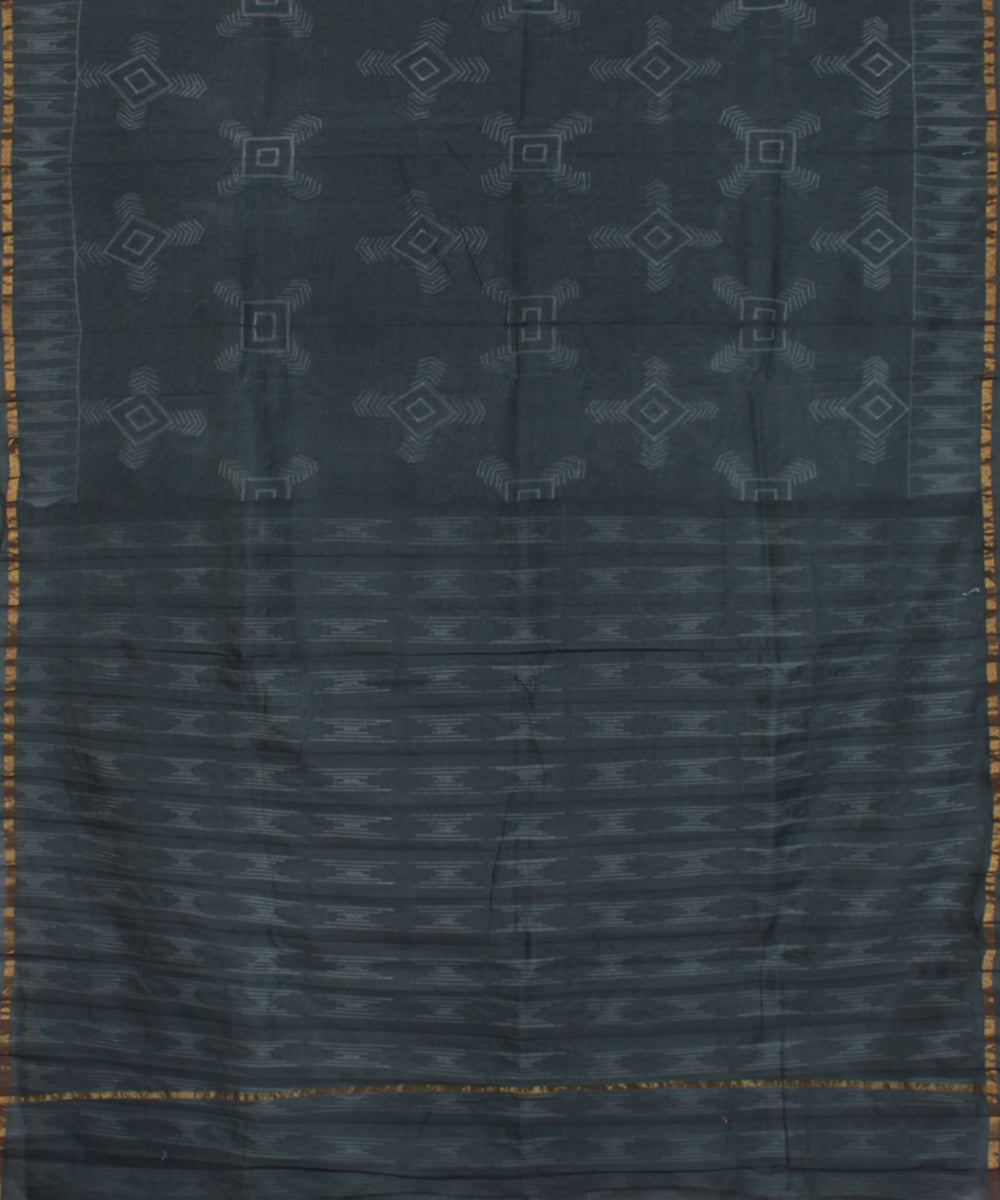 Grey chanderi tie dye shibori saree