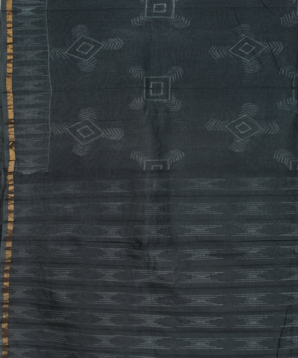 Grey chanderi tie dye shibori saree