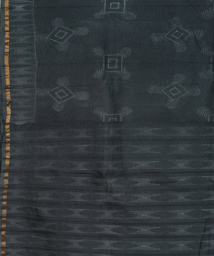 Grey chanderi tie dye shibori saree