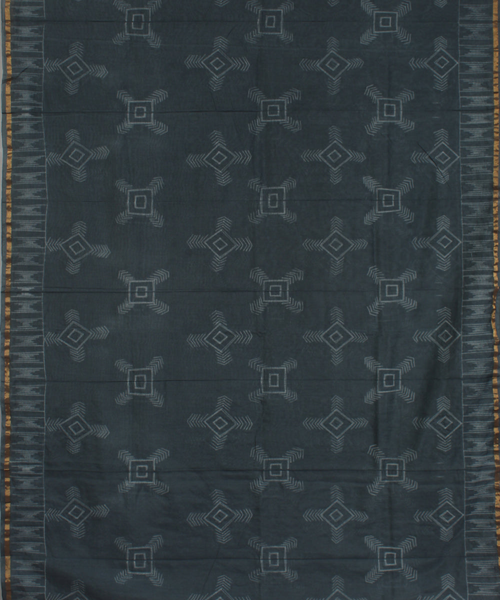 Grey chanderi tie dye shibori saree