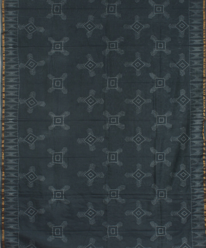 Grey chanderi tie dye shibori saree