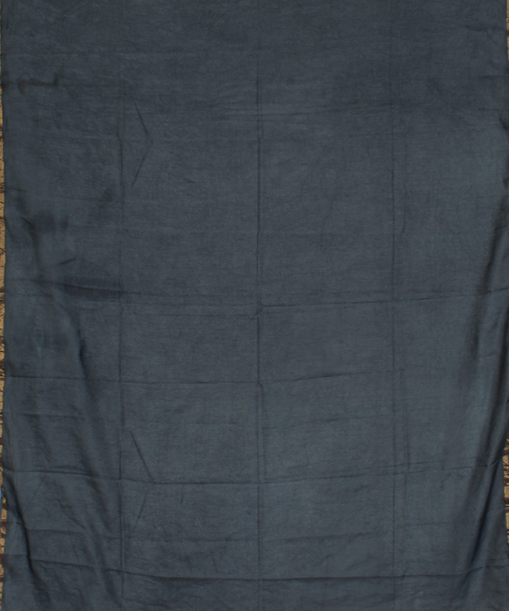 Grey chanderi tie dye shibori saree