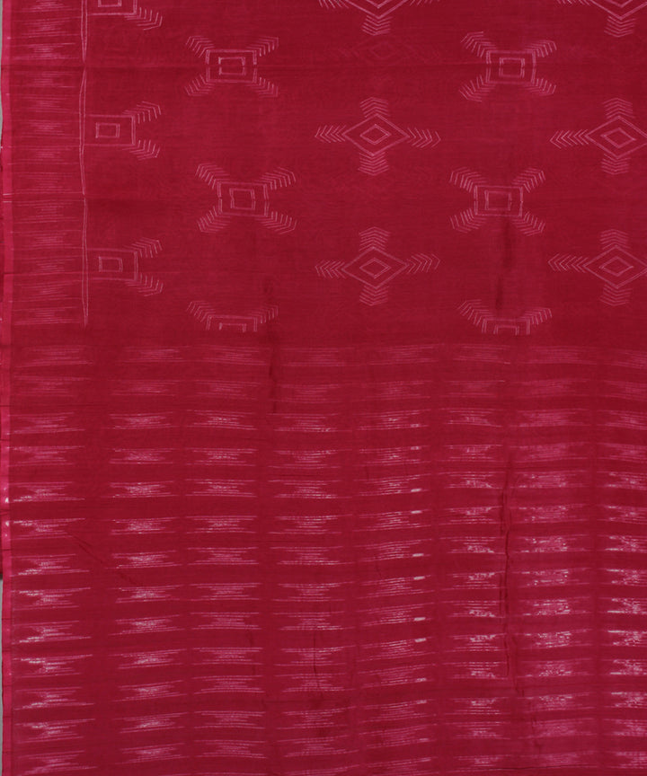 Pink chanderi tie dye shibori saree