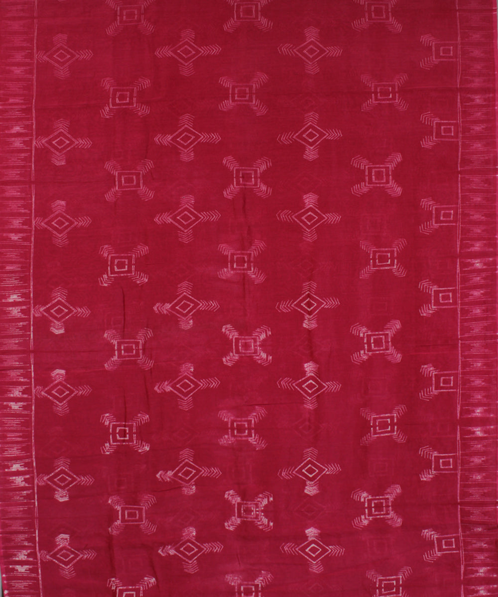 Pink chanderi tie dye shibori saree