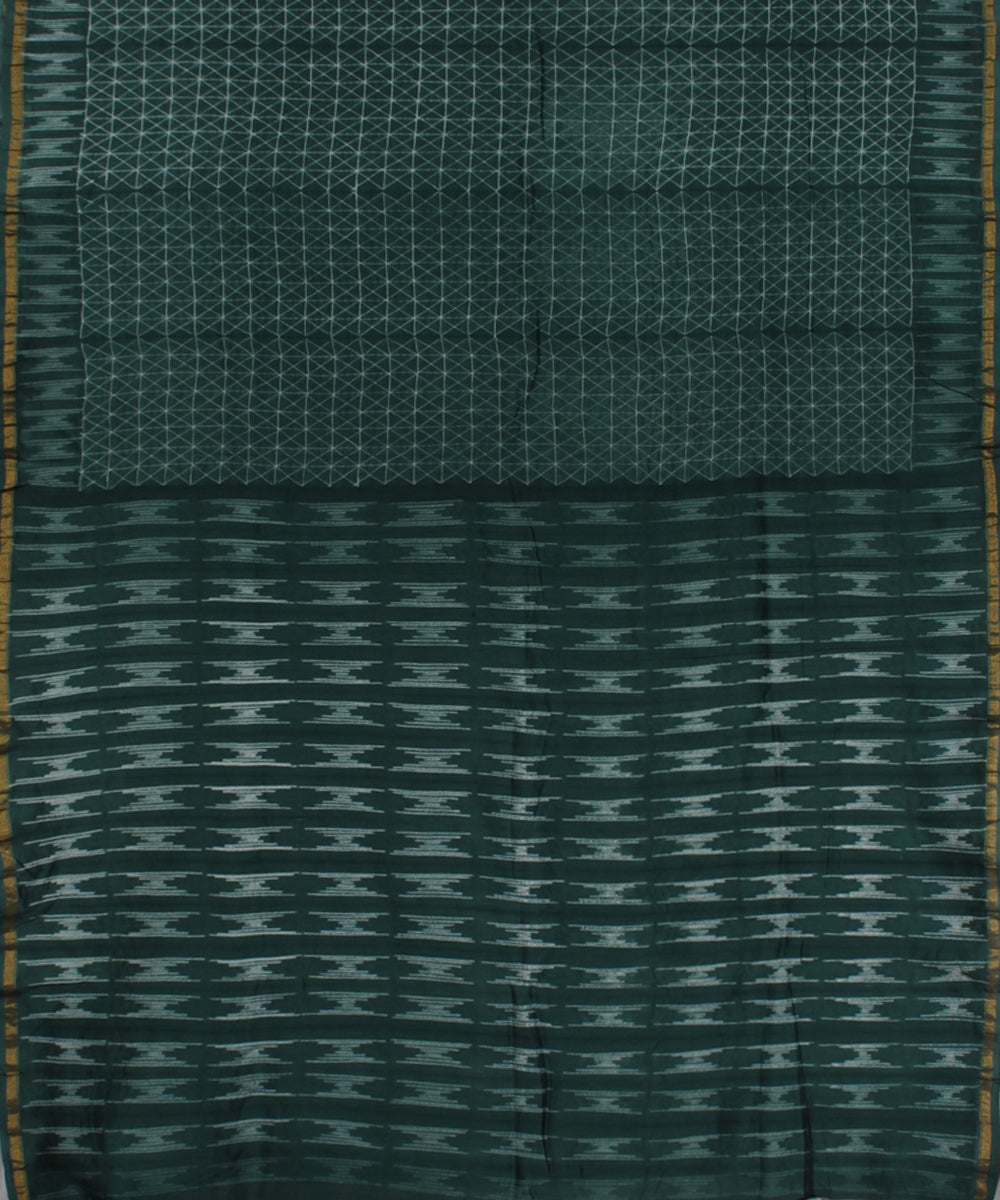 Grey green chanderi tie dye shibori saree