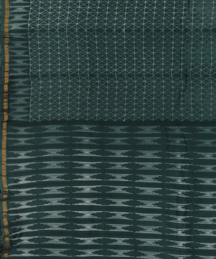 Grey green chanderi tie dye shibori saree