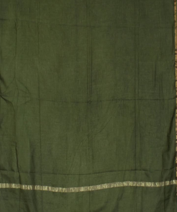 Moss green chanderi tie dye shibori saree