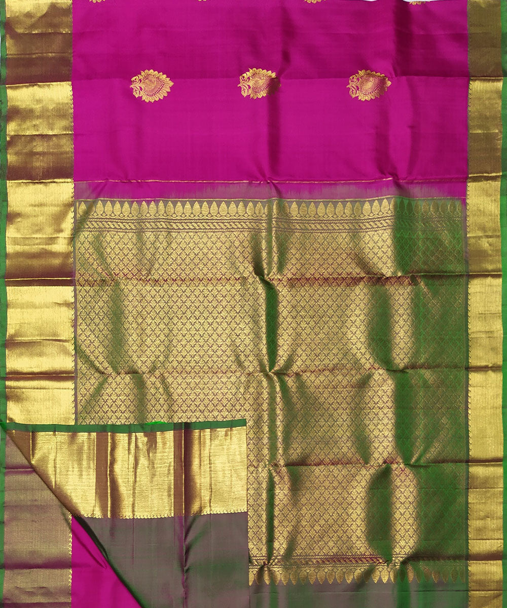 Pink handloom kanchi silk saree