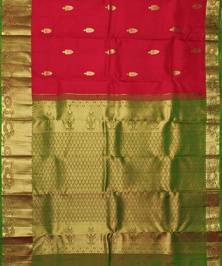 Red handloom kanchi silk saree