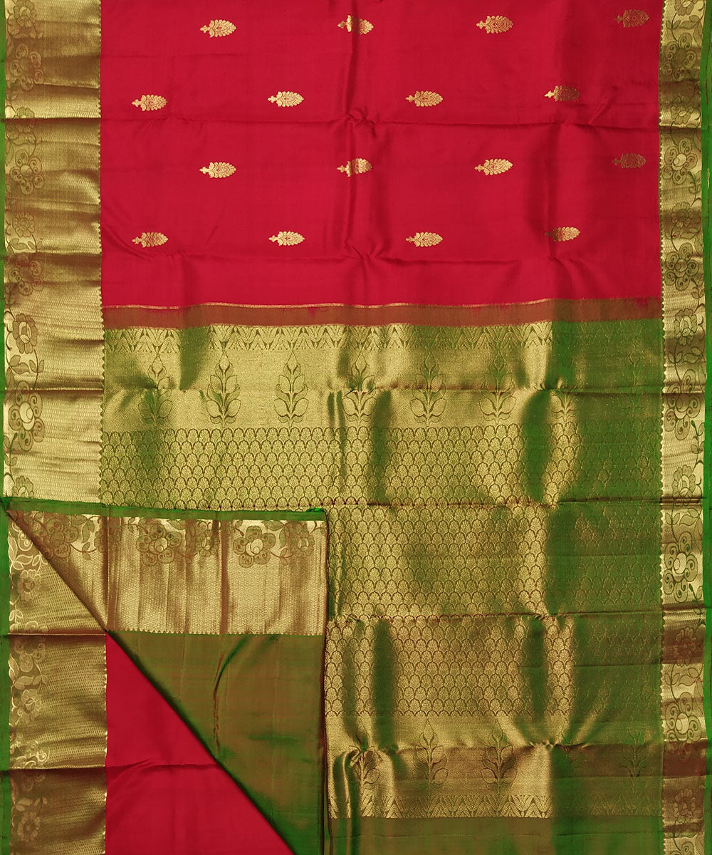 Red handloom kanchi silk saree