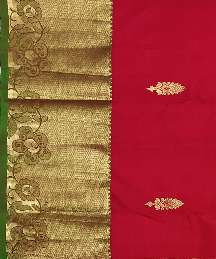 Red handloom kanchi silk saree