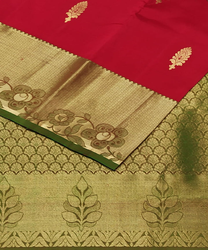 Red handloom kanchi silk saree