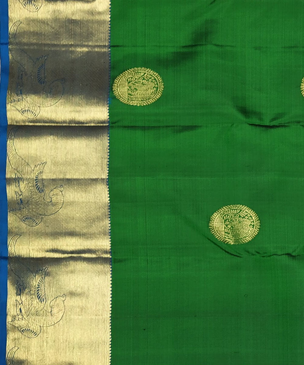 Green handloom kanchi silk saree