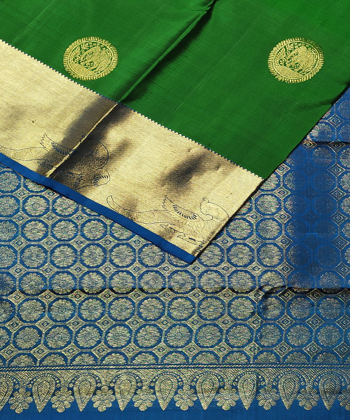 Green handloom kanchi silk saree