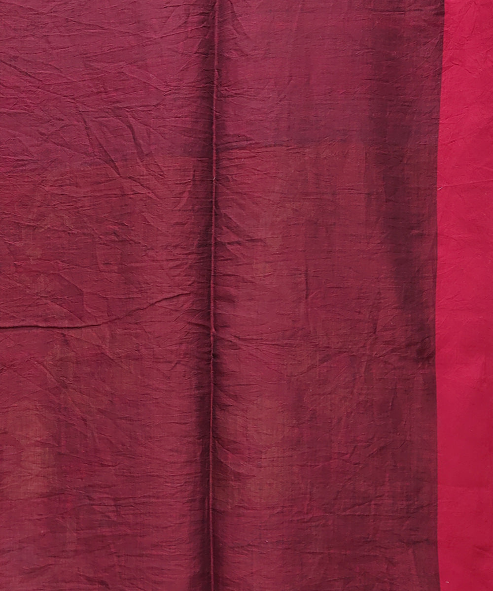 Bottle green red handwoven mulmul cotton jamdani saree