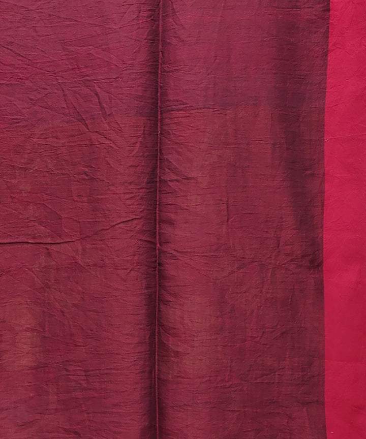 Bottle green red handwoven mulmul cotton jamdani saree