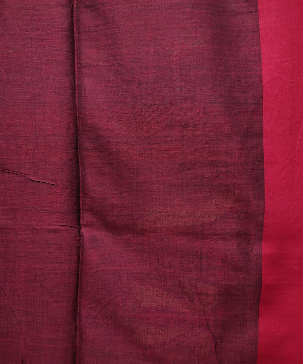 Blue red handwoven mulmul cotton jamdani saree