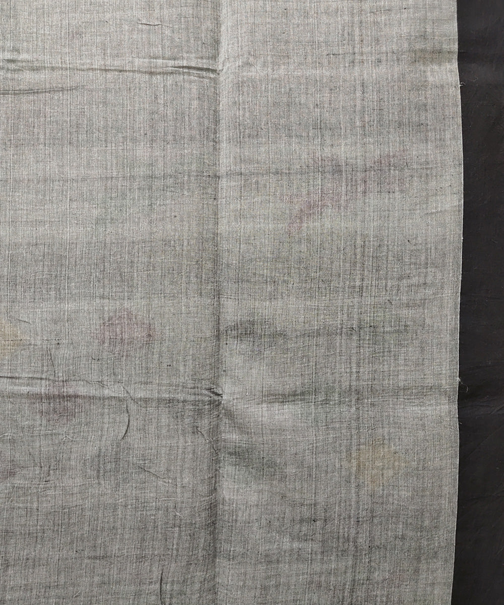 White black handwoven mulmul cotton jamdani saree