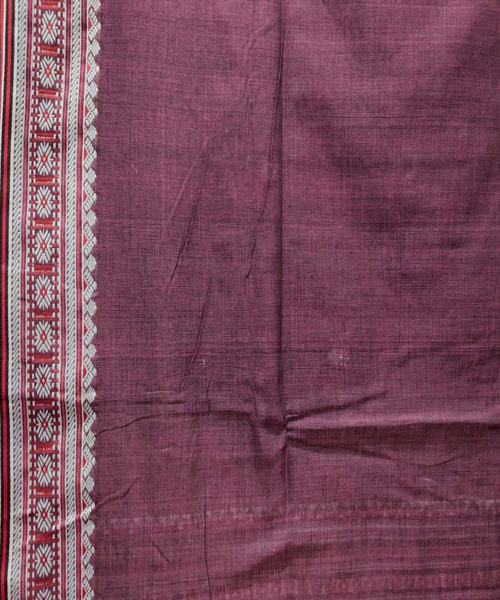 Mahogany handwoven jacquard mercerised cotton saree