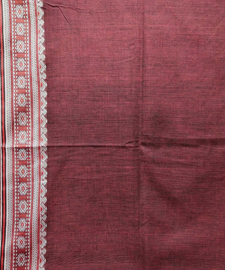 Maroon handwoven jacquard mercerised cotton saree