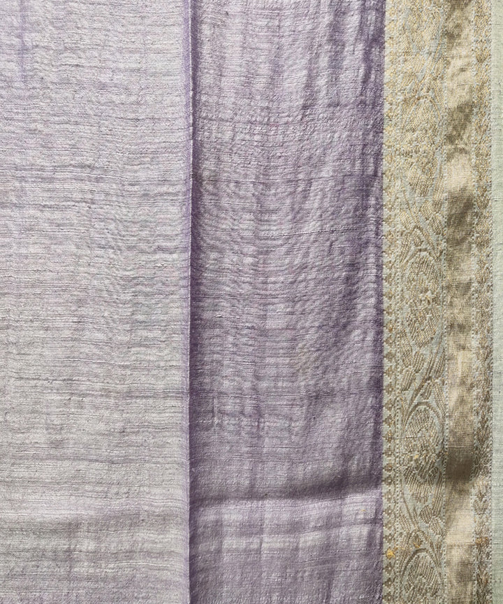 Lavender handwoven jacquard matka silk saree