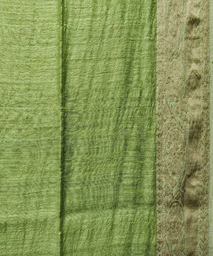 Lime green handwoven jacquard matka silk saree