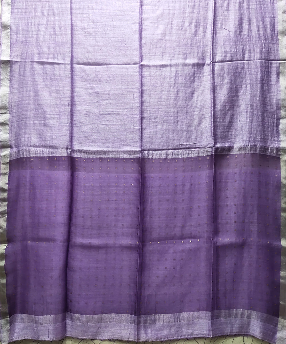 Lavender handwoven matka silk sequin saree
