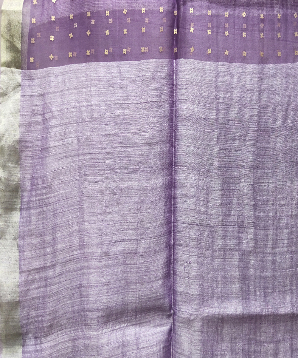Lavender handwoven matka silk sequin saree