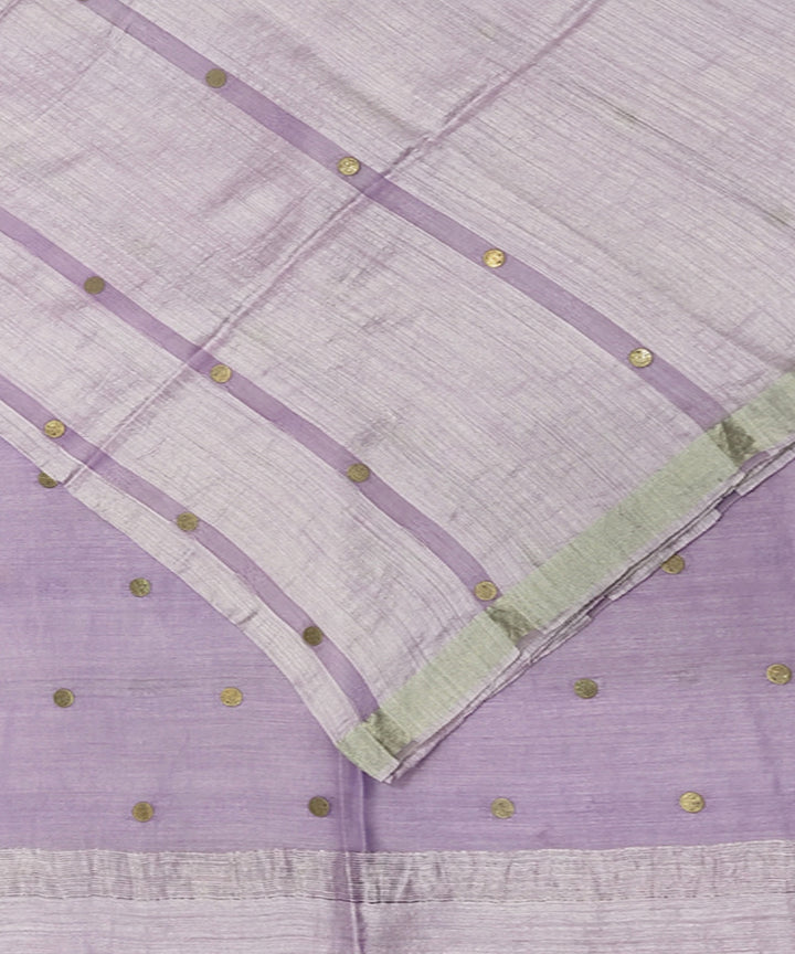 Lavender handwoven matka silk gini saree
