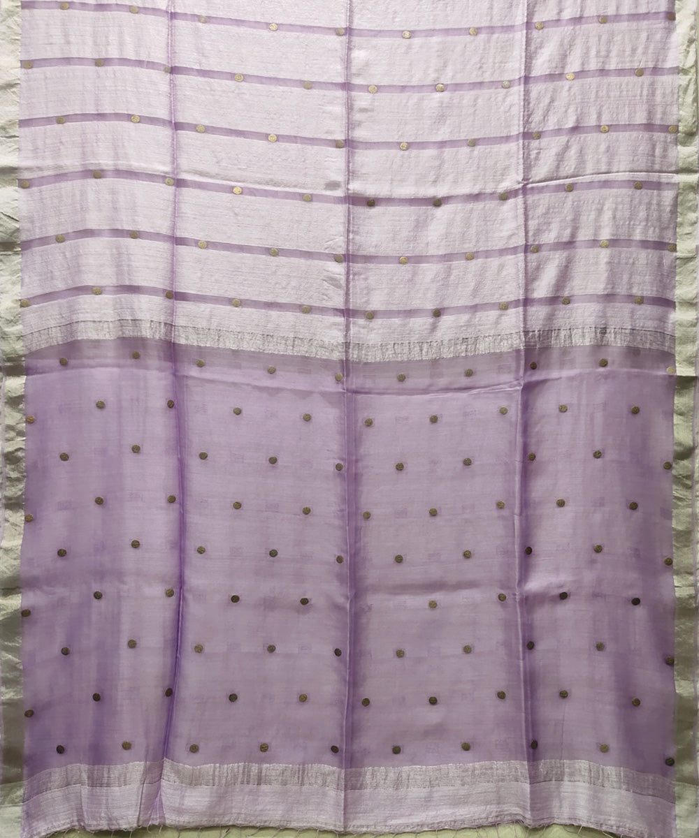Lavender handwoven matka silk gini saree