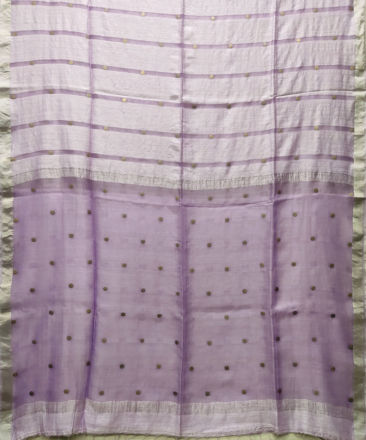 Lavender handwoven matka silk gini saree