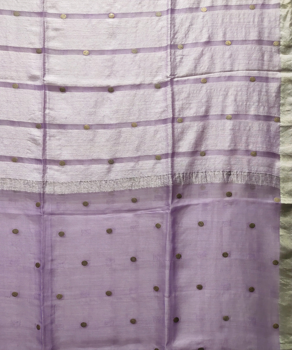 Lavender handwoven matka silk gini saree