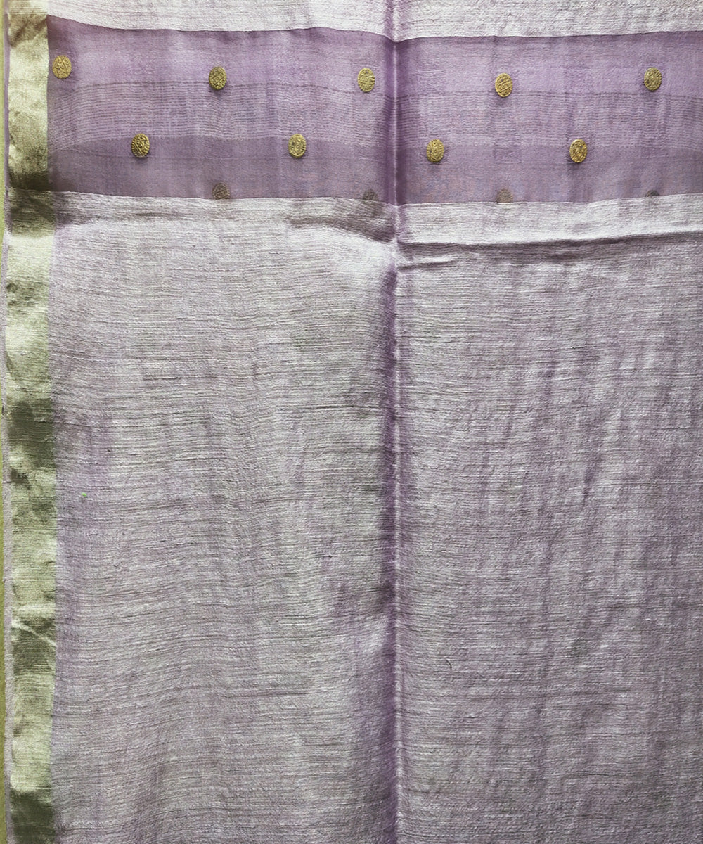 Lavender handwoven matka silk gini saree