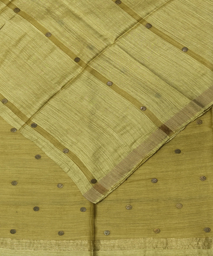 Yellow handwoven matka silk gini saree