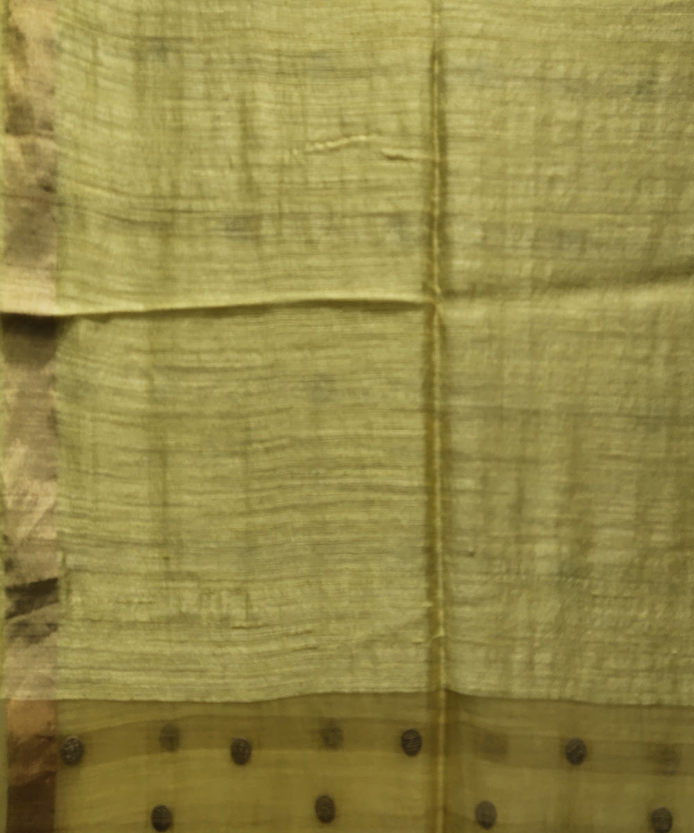 Yellow handwoven matka silk gini saree
