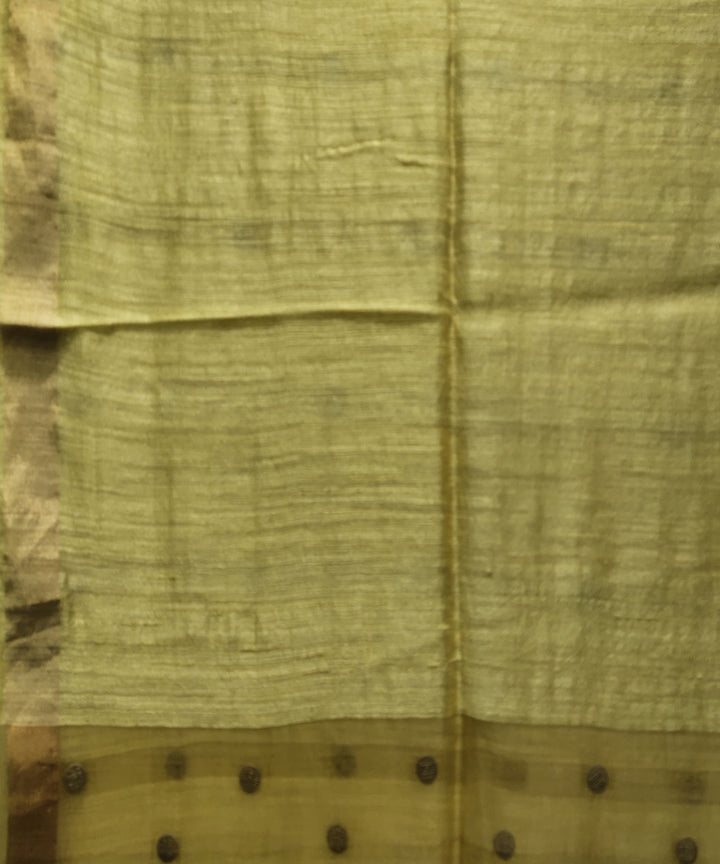 Yellow handwoven matka silk gini saree