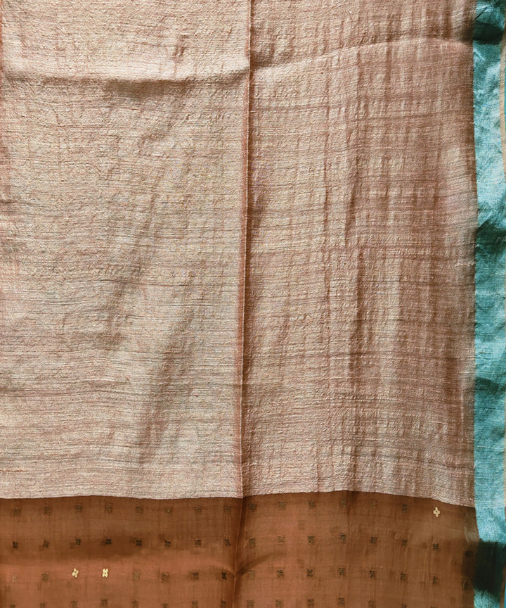 Salmon handwoven matka silk sequin saree