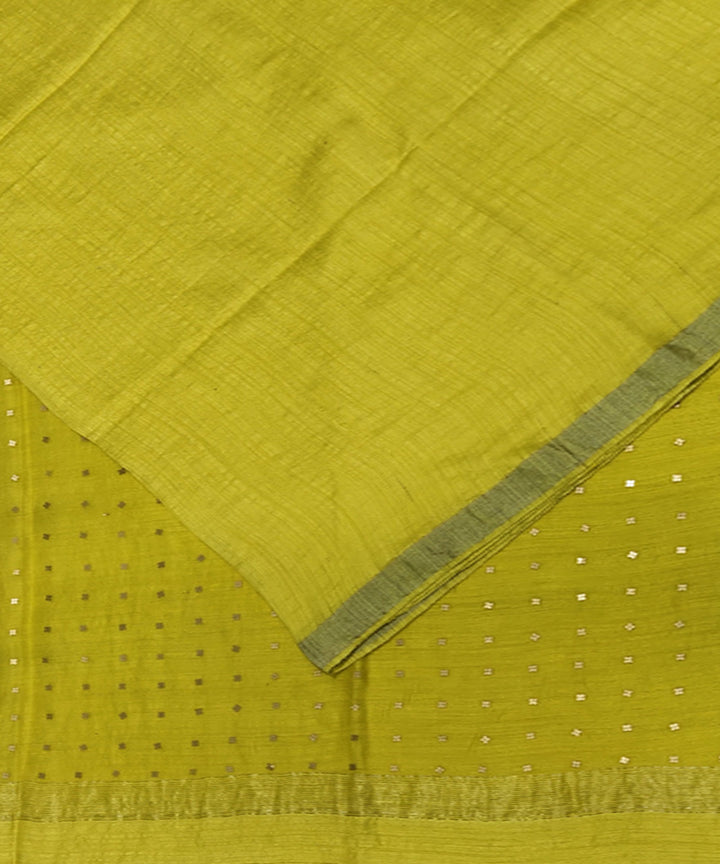 Yellow handwoven matka silk sequin saree