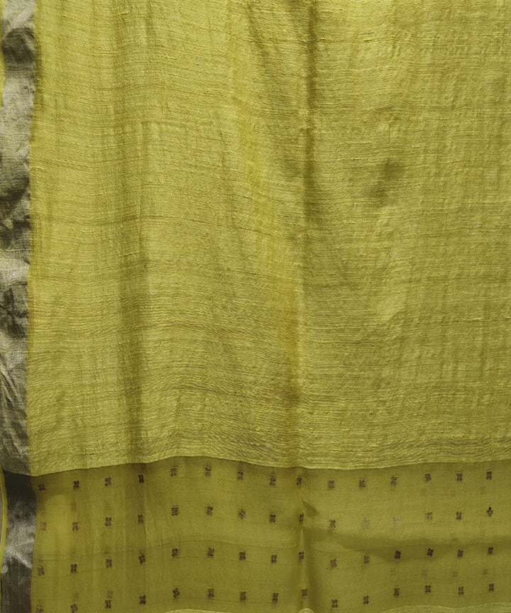 Yellow handwoven matka silk sequin saree