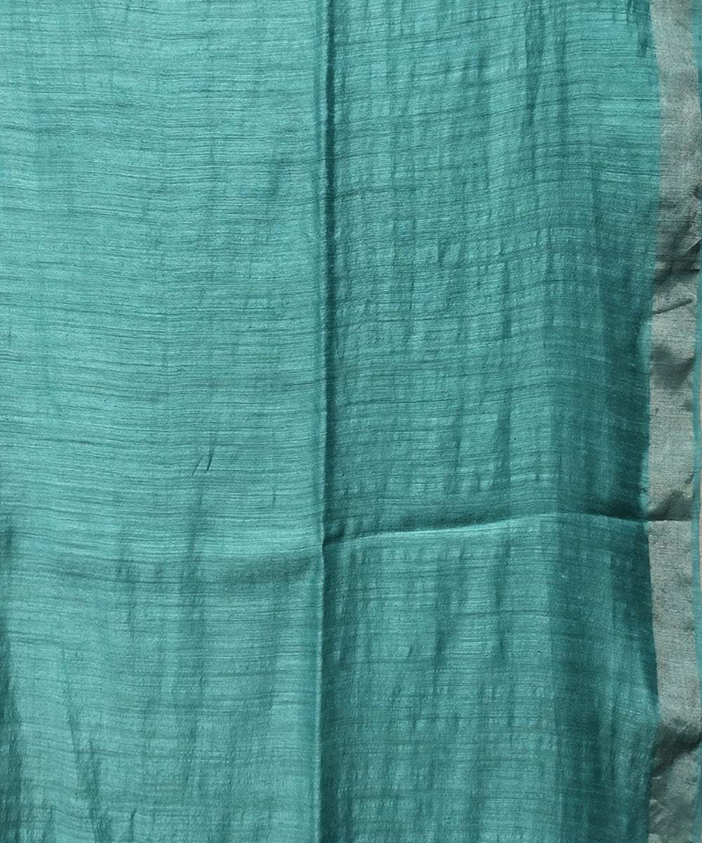 Sea green handwoven matka silk sequin saree