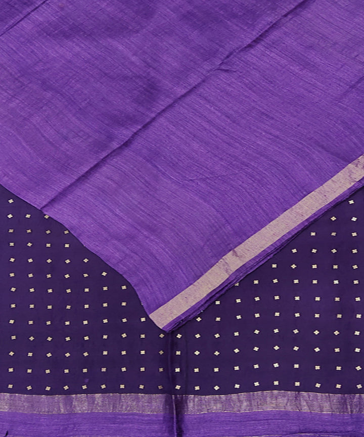 Purple handwoven matka silk sequin saree