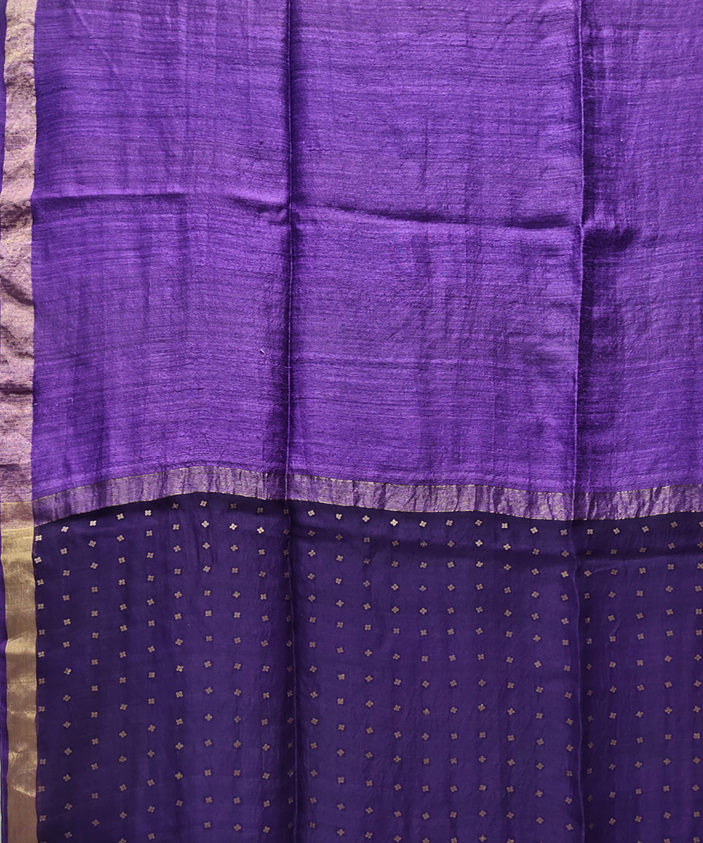 Purple handwoven matka silk sequin saree