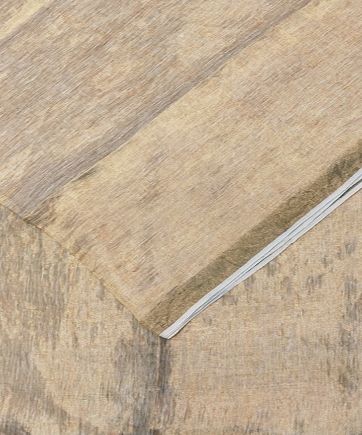 Copper handwoven zari linen saree