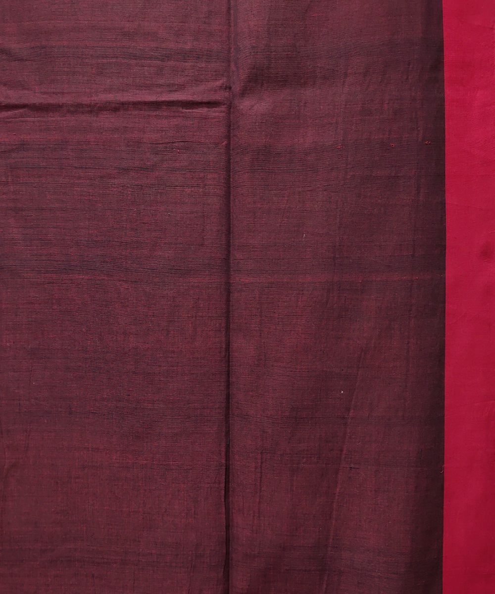 Castleton green red handwoven jacquard handspun cotton saree