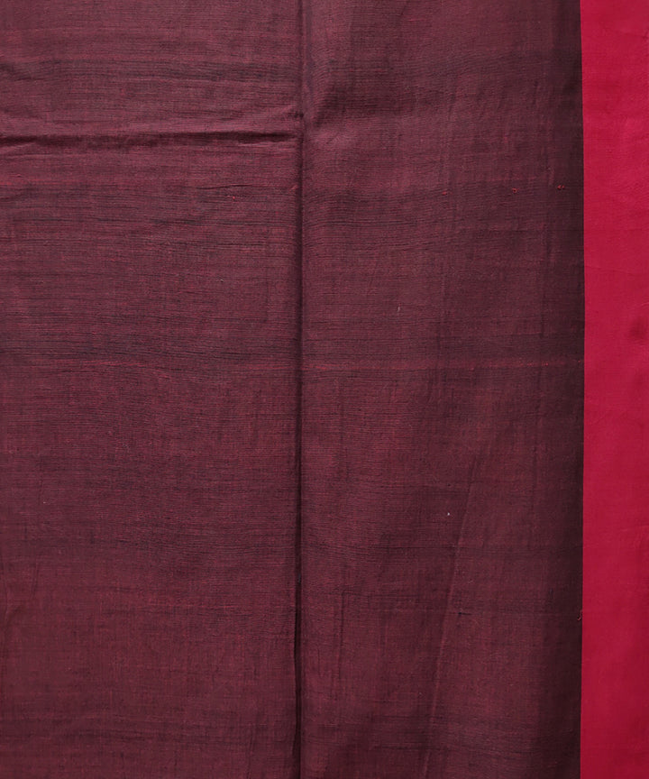 Castleton green red handwoven jacquard handspun cotton saree