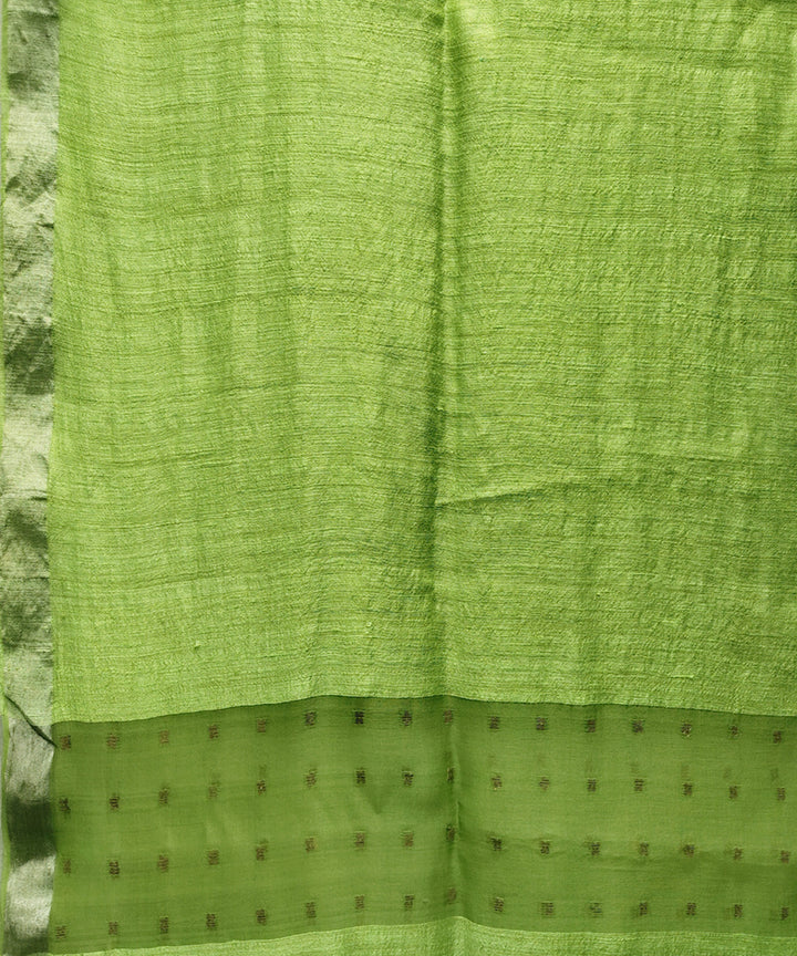 Lime green handwoven matka silk sequin saree
