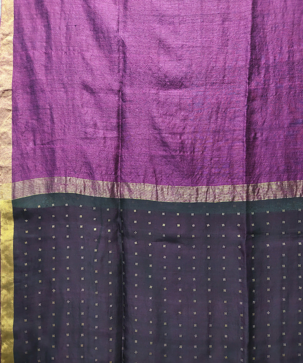 Purple wine handwoven matka silk sequin saree