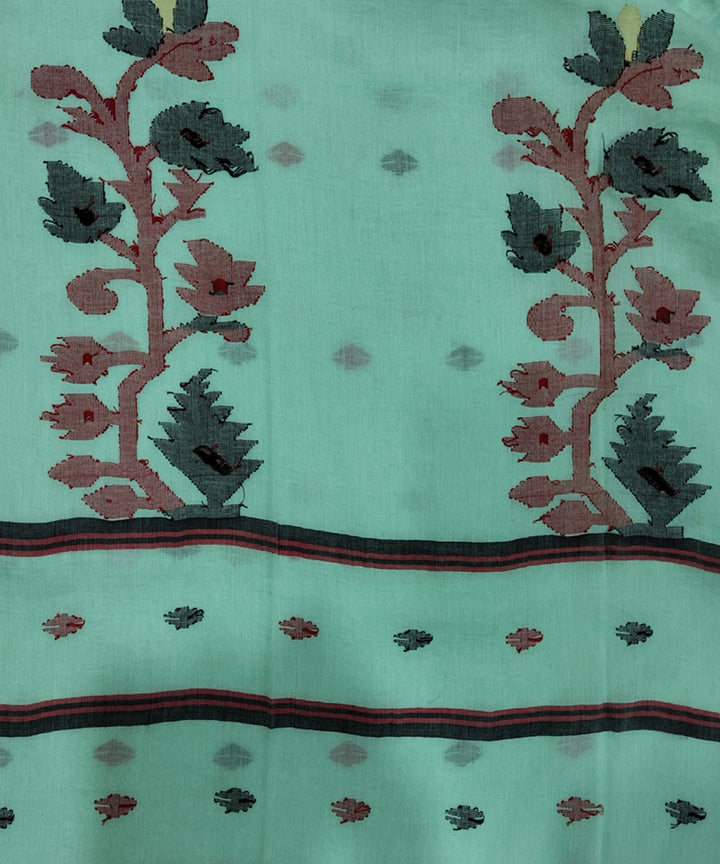 Sky blue handwoven mulmul cotton jamdani saree