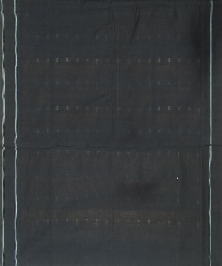 Brown and black cotton handwoven pochampally ikat saree